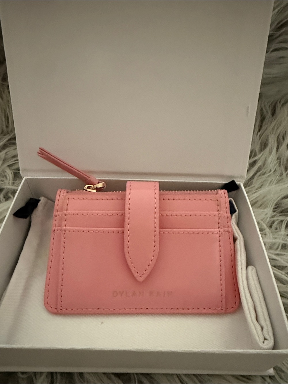 New never used Dylan Kain Blush Pink Card Holder with Snap Strap